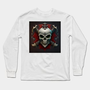 Beautiful image of skull and crossbones with ruby red. Long Sleeve T-Shirt